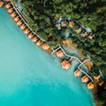 top view of beach resort